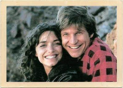 The stars of "Starman," Karen Allen and Jeff Bridges, pose for a publicity shot for the movie.
