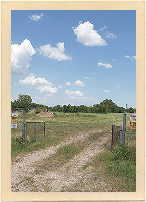 The gate to the entrance of the vacant property where Gilley’s, the largest honky-tonk in the world, once stood, in Pasadena, Texas.