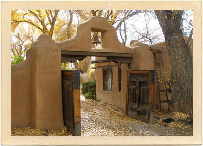 The entry gate to the historic Mabel Dodge Luhan estate in Taos, New Mexico, was seen in the 1988 action-comedy movie “Twins.”The entry gate to the historic Mabel Dodge Luhan estate in Taos, New Mexico, was seen in the 1988 action-comedy movie “Twins.”