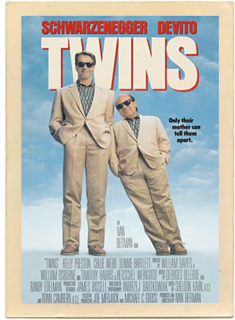 Original vintage poster from the 1988 movie "Twins."